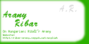 arany ribar business card